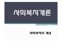 사회복지개론 `사회복지의 개념` 발표