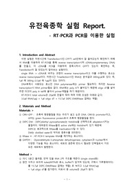 [유전학 실험][서울대] RT-PCR과 PCR을 이용한 실험