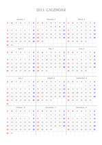 [미니달력]/2011년(신묘년)달력/잉크절약/종이절약