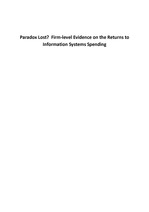 Paradox Lost?  Firm-level Evidence on the Returns to Information Systems Spending