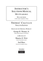 Thomas Calculus 12th Edition Solutions