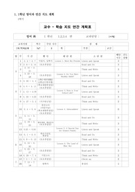 영어과연간수업계획안