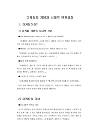 마케팅의 개념과 시대적 변천과정