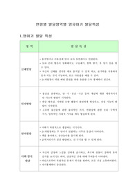 연령별 발달영역별 영유아기 발달특성(영아기발달특징,유아기발달특징포함)