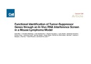 (논문 발표) Functional identification of tumor-suppressor genes through an In Vivo RNA interference screen in a mouse lympho..