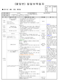 4월 2주, `나` 주제 보육일지