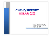 신규시장 REPORT SOLAR 산업