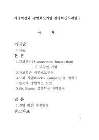 경영혁신과 경영혁신기법 경영혁신사례연구