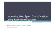 Improving Web Spam Classification using Rank-time Features 한글번역 및 발표자료