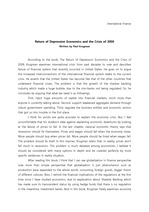 폴 크루그먼의 `불황의 경제학` 감상문 (영문)