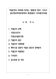 저출산이 사회에 미치는 영향과 원인 그리고 출산장려지원대책과 해결방안 나의생각포함