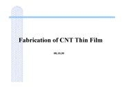 Fabrication of CNT Thin Film (탄소나노튜브 박막의 제조법)