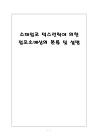 소매점포 믹스전략에 의한 점포 소매상의 분류 및 설명