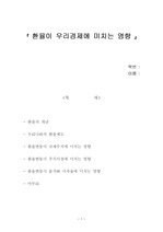 환율이 우리경제에 미치는 영향-생활경제학