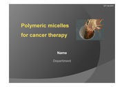 polymeric micelles for cancer therapy (DDS)