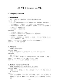 ICU 약물 &amp; Emergency cart 약물