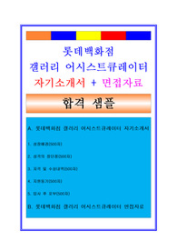 롯데백화점자기소개서, 자소서