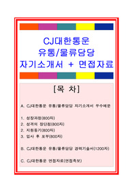 CJ대한통운자기소개서, 자소서