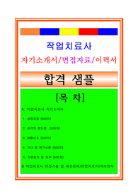 2020 작업치료사자기소개서, 작업치료사 표준이력서, 면접족보[기출/예상문제][최종 합격자료임]