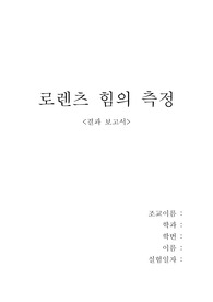 로렌츠 힘의 측정 결과보고서