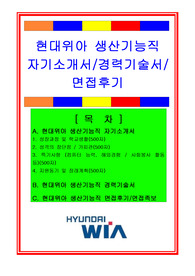 현대위아자소서, 생산직 기능직 자기소개서, 면접후기, 지원동기, 합격스펙