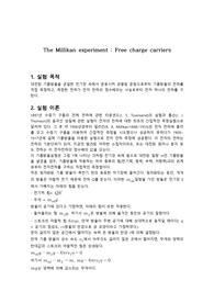 밀리컨 기름 방울 실험 결과