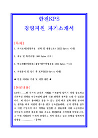 한전KPS 경영지원 자기소개서 합격실전샘플 + 면접기출 및 예상문제 첨부[100전 100승 합격자기소개서샘플 + 면접기출 및 예상문제수록]