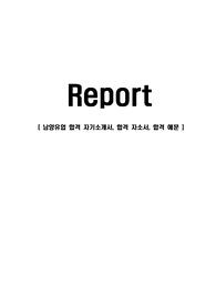 남양유업 합격 자기소개서, 합격 자소서, 합격 예문