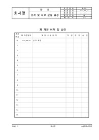 조직 및 직무 분장 규정(표준안)
