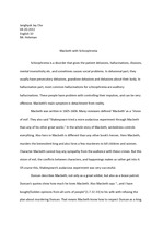 Macbeth essay, The Schizophrenia 질병