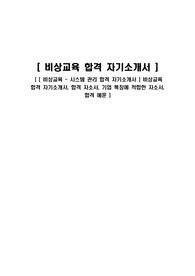 [ 비상교육 - 시스템 관리 합격 자기소개서 ] 비상교육 합격 자기소개서, 합격 자소서, 기업 특징에 적합한 자소서, 합격 예문
