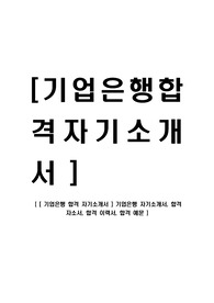 [ 기업은행 합격 자기소개서 ] 기업은행 자기소개서, 합격 자소서, 합격 이력서, 합격 예문