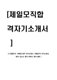 [ 제일모직- 마케팅 합격 자기소개서 ] 제일모직 자기소개서, 합격 자소서, 합격 이력서, 합격 예문