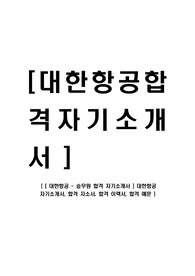 [ 대한항공 - 승무원 합격 자기소개서 ] 대한항공 자기소개서, 합격 자소서, 합격 이력서, 합격 예문
