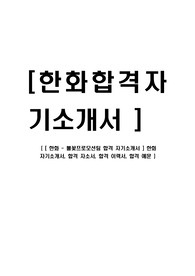 [ 한화 - 불꽃프로모션팀 합격 자기소개서 ] 한화 자기소개서, 합격 자소서, 합격 이력서, 합격 예문