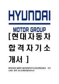 [현대자동차-플랜트기술부문합격자기소개서]현대자동차 자기소개서, 합격 자소서,현대자동차자소서