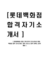 [롯데백화점 영업 기획 합격 자기소개서] 롯데 백화점 합격 자기소개서, 합격 자소서, 합격 이력서, 합격 예문