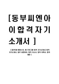 [동부CNI-웹마스터, 웹 프로그램 합격 자기소개서] 합격 자기소개서, 동부 씨엔아이, 합격 자소서, 합격 이력서, 합격 예문