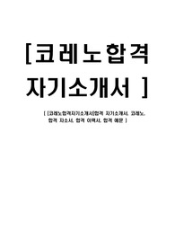 [코레노합격자기소개서]합격 자기소개서, 코레노, 합격 자소서, 합격 이력서, 합격 예문