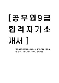 [공무원9급합격자기소개서]합격 자기소개서, 공무원 9급, 합격 자소서, 합격 이력서, 합격 예문