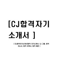 [CJ합격자기소개서]합격 자기소개서, CJ 그룹, 합격 자소서, 합격 이력서, 합격 예문