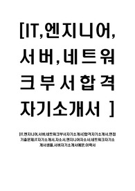 [IT,엔지니어,서버,네트워크부서자기소개서]합격자기소개서,면접기출문제,IT자기소개서,자소서,엔지니어자소서,네트워크자기소개서샘플,서버자기소개서예문,이력서