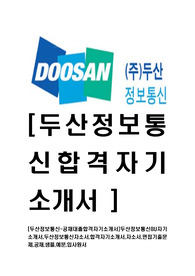 [두산정보통신-최신공채합격자기소개서]두산정보통신BU자기소개서,두산정보통신자소서,합격자기소개서,자소서,면접기출문제,공채,샘플,예문,입사원서