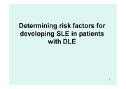 DLE(discoid lupus)가 SLE(systemic lupus erythematosus)로 진행될 Risk factor