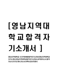 [영남지역대학교-신규직원채용합격자기소개서]영남지역대학교자기소개서,영남지역대학교합격자기소개서,교직원자소서,합격자소서,자기소개서,자소서,이력서,입사지원서