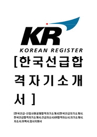 [한국선급-신입사원공채합격자기소개서]한국선급자기소개서,한국선급합격자기소개서,선급자소서,KR합격자소서,자기소개서,자소서,이력서,입사지원서