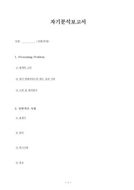 자기분석보고서 양식