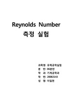 Reynolds number 측정실험