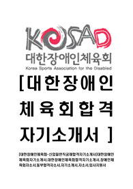 [대한장애인체육회-신입일반직공채합격자기소개서]대한장애인체육회자기소개서,대한장애인체육회합격자기소개서,장애인체육회자소서,동부합격자소서,자기소개서,자소서,입사지원서