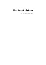 The Great Gatsby  독후감